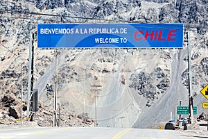 Border Argentina Chile Andes