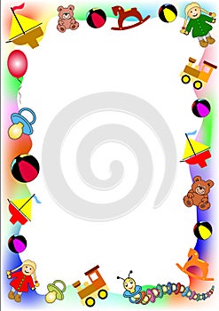 Border of baby toys