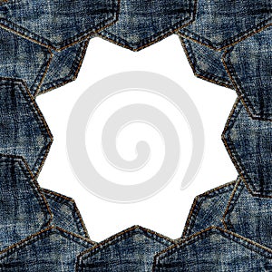 Border blue jeans pocket isolated