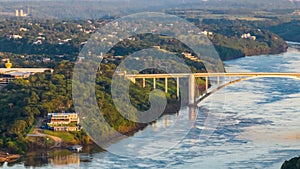 Border between Brazil and Paraguay and connects Foz do Iguacu to Ciudad del Este. Ponte da Amizade in Foz photo