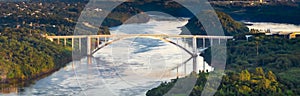 Border between Brazil and Paraguay and connects Foz do Iguacu to Ciudad del Este. Ponte da Amizade in Foz photo