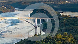 Border between Brazil and Paraguay and connects Foz do Iguacu to Ciudad del Este. Ponte da Amizade in Foz photo