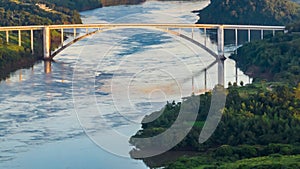 Border between Brazil and Paraguay and connects Foz do Iguacu to Ciudad del Este. Ponte da Amizade in Foz photo