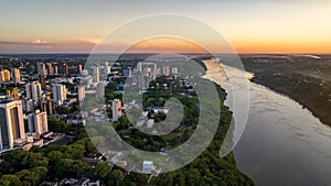 Border between Brazil and Paraguay and connects Foz do Iguacu to Ciudad del Este. Ponte da Amizade in Foz photo