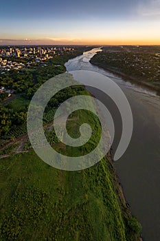 Border between Brazil and Paraguay and connects Foz do Iguacu to Ciudad del Este. Ponte da Amizade in Foz photo