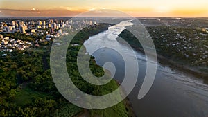 Border between Brazil and Paraguay and connects Foz do Iguacu to Ciudad del Este. Ponte da Amizade in Foz photo