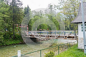 Border bridge between Poland and Slovakia in Lysa Polana