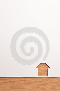 Border of brown wooden pattern simple house background
