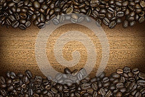 A border of coffee beans