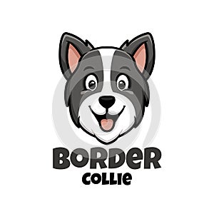 Border Collie Cute Cartoon Dog Logo for Pet Shop Pet Care Animal