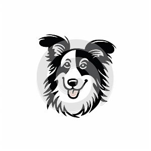Border Collie Dog Logo Vector On White Background