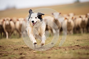 a border collie herding sheep