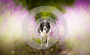 Border Collie in Lavender