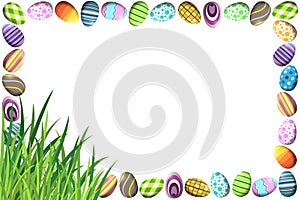 Border with Colorful Easter Eggs