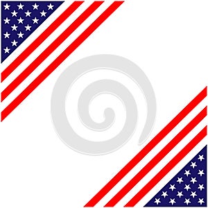 American flag symbols patriotic corner background frame.