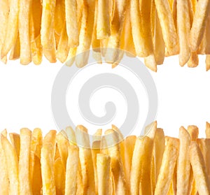 Border of crisp golden French Fries