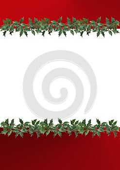 Border decorated with holly leaves