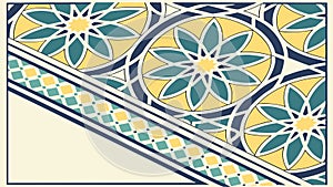 Border Design with Elegant Moroccan Geometric Patterns, vector design Generative AI