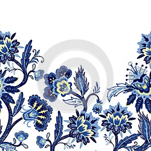 Border with embroidered Indian elements. Vector.