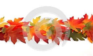 Border from fabric bright colored leafs - Thanksgiving