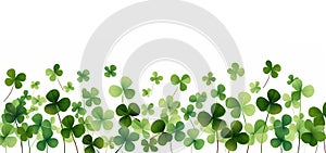 border with four-leaf clover on a white background. St.Patrick \'s Day