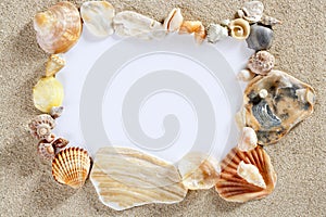 Border frame summer beach shell blank copy space