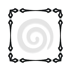 Border frame vector design illustration element decoration art. Abstract ornament border frame retro vintage swirl antique corner