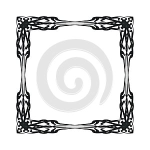 Border frame vector design illustration element decoration art. Abstract ornament border frame retro vintage swirl antique corner