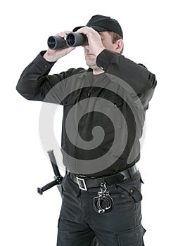 Border guard with binocular