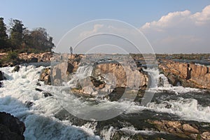 Cambodia. Mekong River. The border with Laos. Stung Treng city. Stung Treng province.