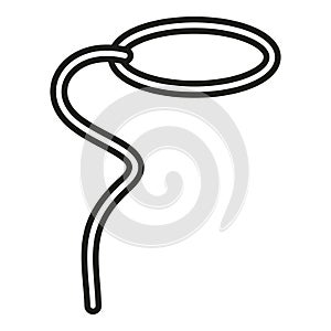 Border lasso icon flat vector. Western rope