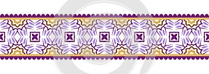 Border line seamless background. Decorative design seamless ornamental mosaic border pattern. Islamic, indian, arabic motifs.