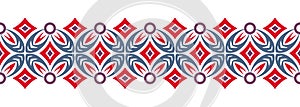 Border line seamless background. Decorative design seamless ornamental mosaic border pattern. Islamic, indian, arabic motifs.