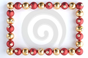 Border Made From Red And Gold Baubles