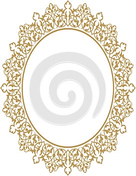 border ornament design pattern on frame, oval shaped