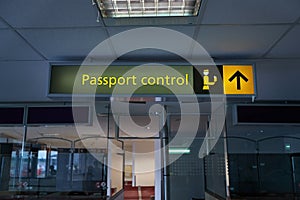 Border passport control signs