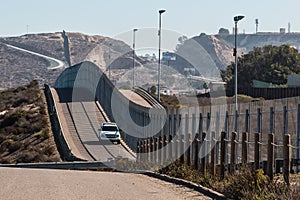 Border Patrol Vehicle Patrolling San Diego-Tijuana Border