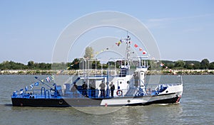 Border police patrol vessel on the Danube river
