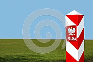 Border post and emblem of the Polish