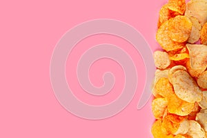 Border of potato chips