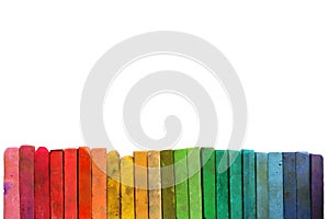 Border of rainbow artist chalks