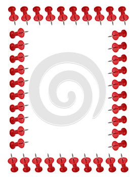 Border of red push pins