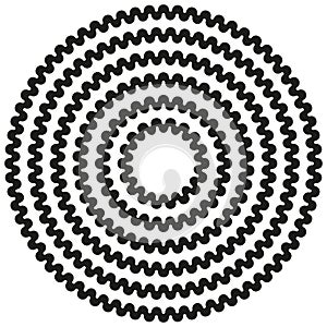 Round circular wave border frame in a range of sizes.