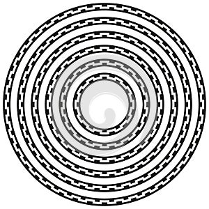 Geometric round circular border frame in a range of sizes.