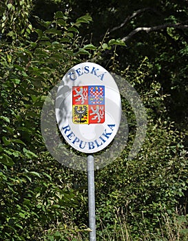 Border sign Czech Republic in Bayerisch Eisenstein