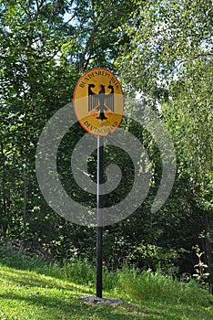 Border sign Federal Republic of Germany in Bayerisch Eisenstein