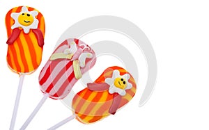 Border of Summer Flip Flop Shaped Lollypops