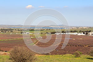 Border between Syria and Israeli occuppied Golan Heights with Quneitra Crossing, UNDOF camp