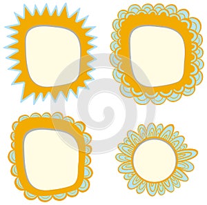 Border templates in yellow and blue