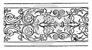 Border Undulate Band is a design found on half- columns in St. Trinita, vintage engraving